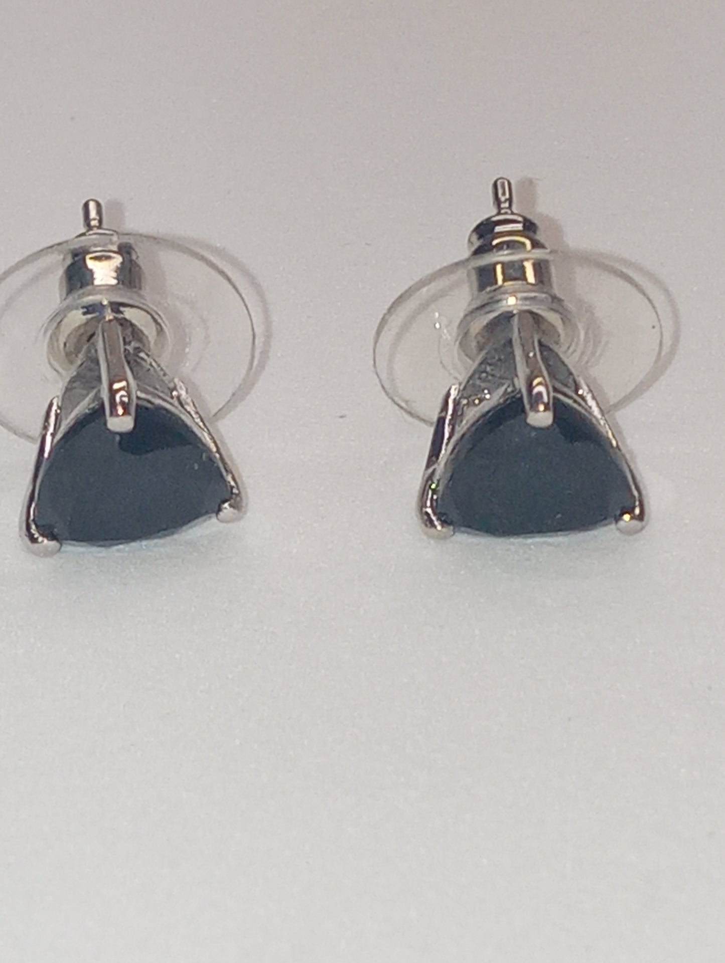 earrings tourmaline black studs in platinum over sterling silver