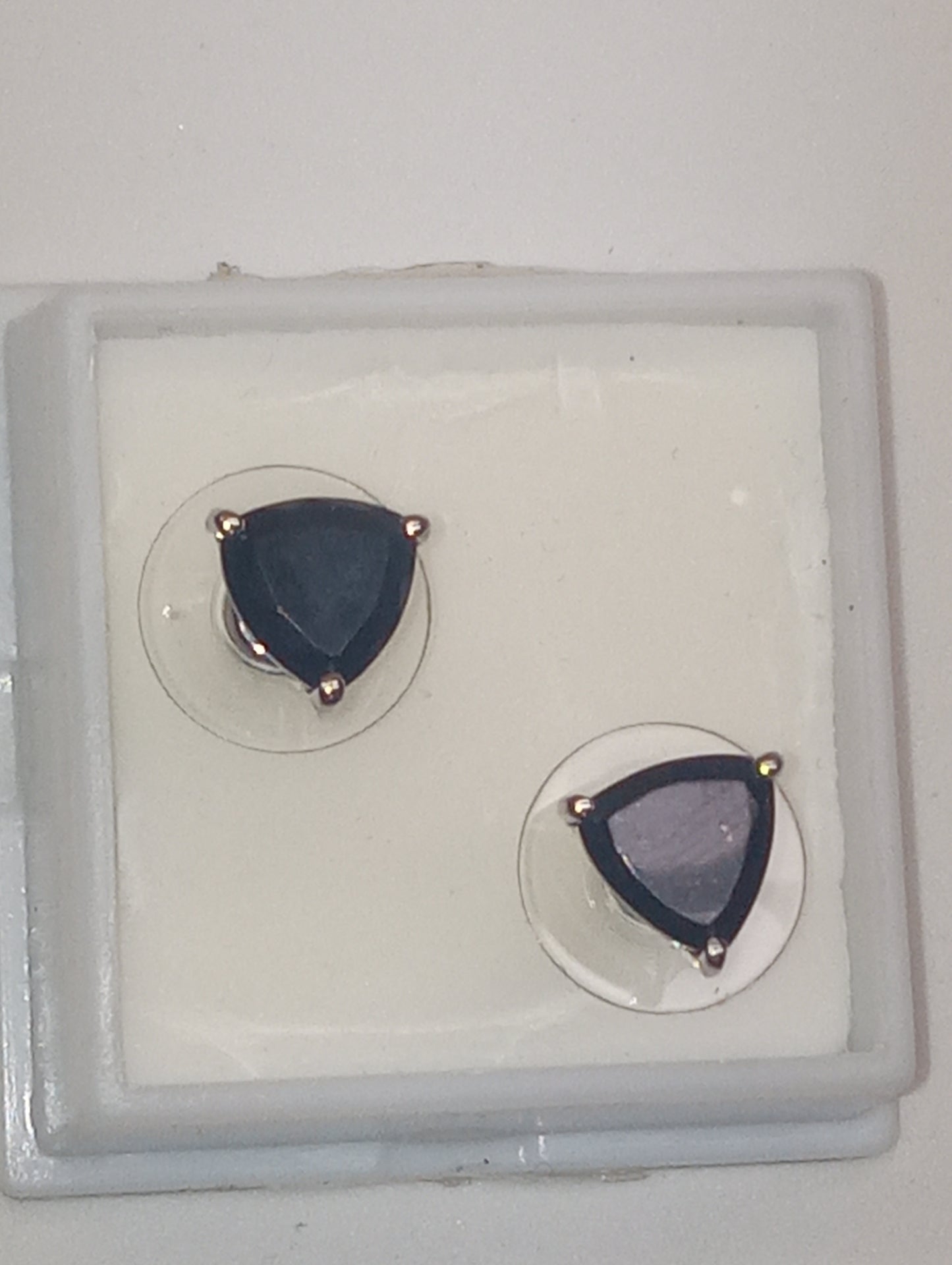 earrings tourmaline black studs in platinum over sterling silver