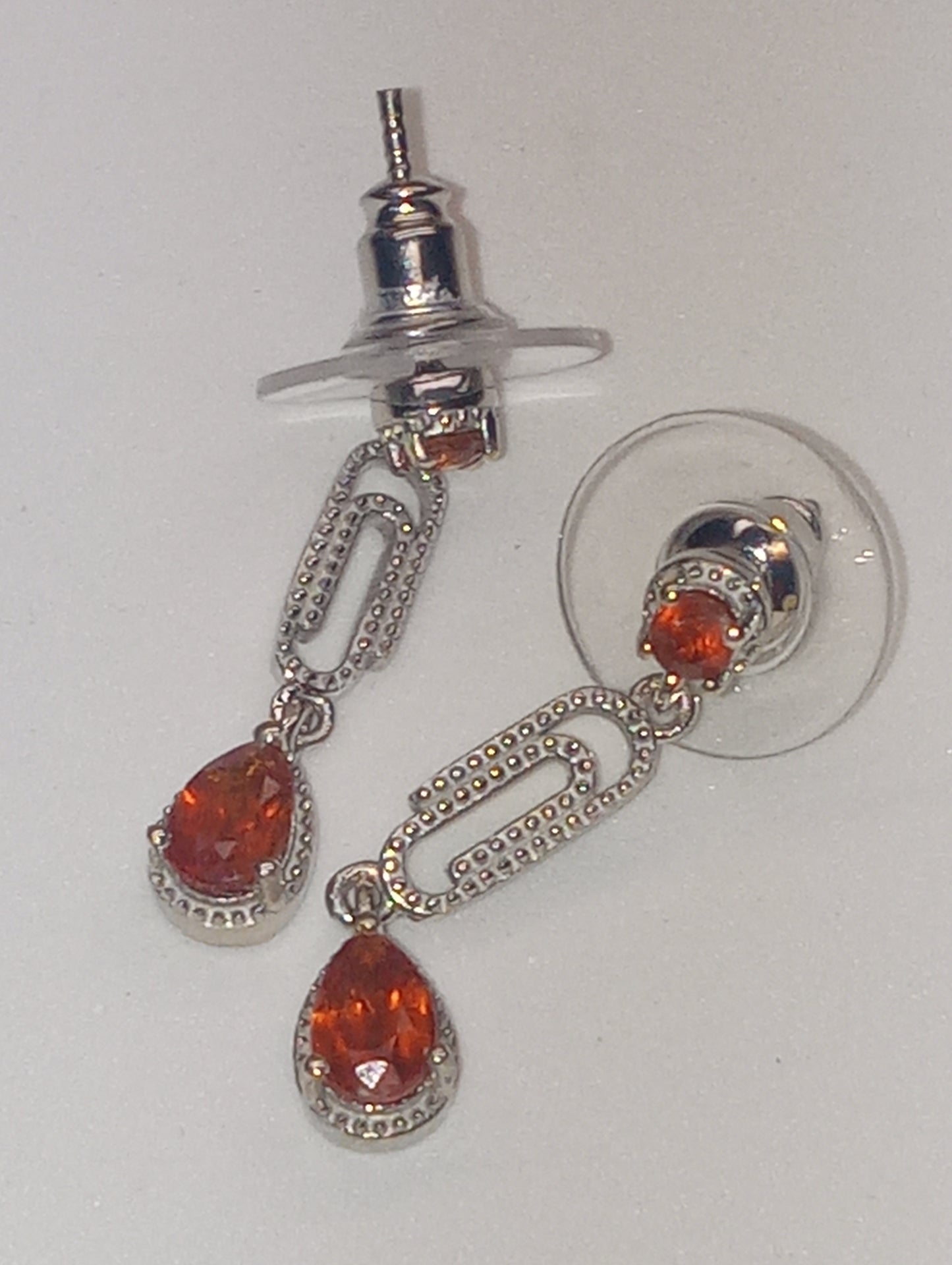 earrings kyanite tangerine paperclip dangle in platinum over sterling silver