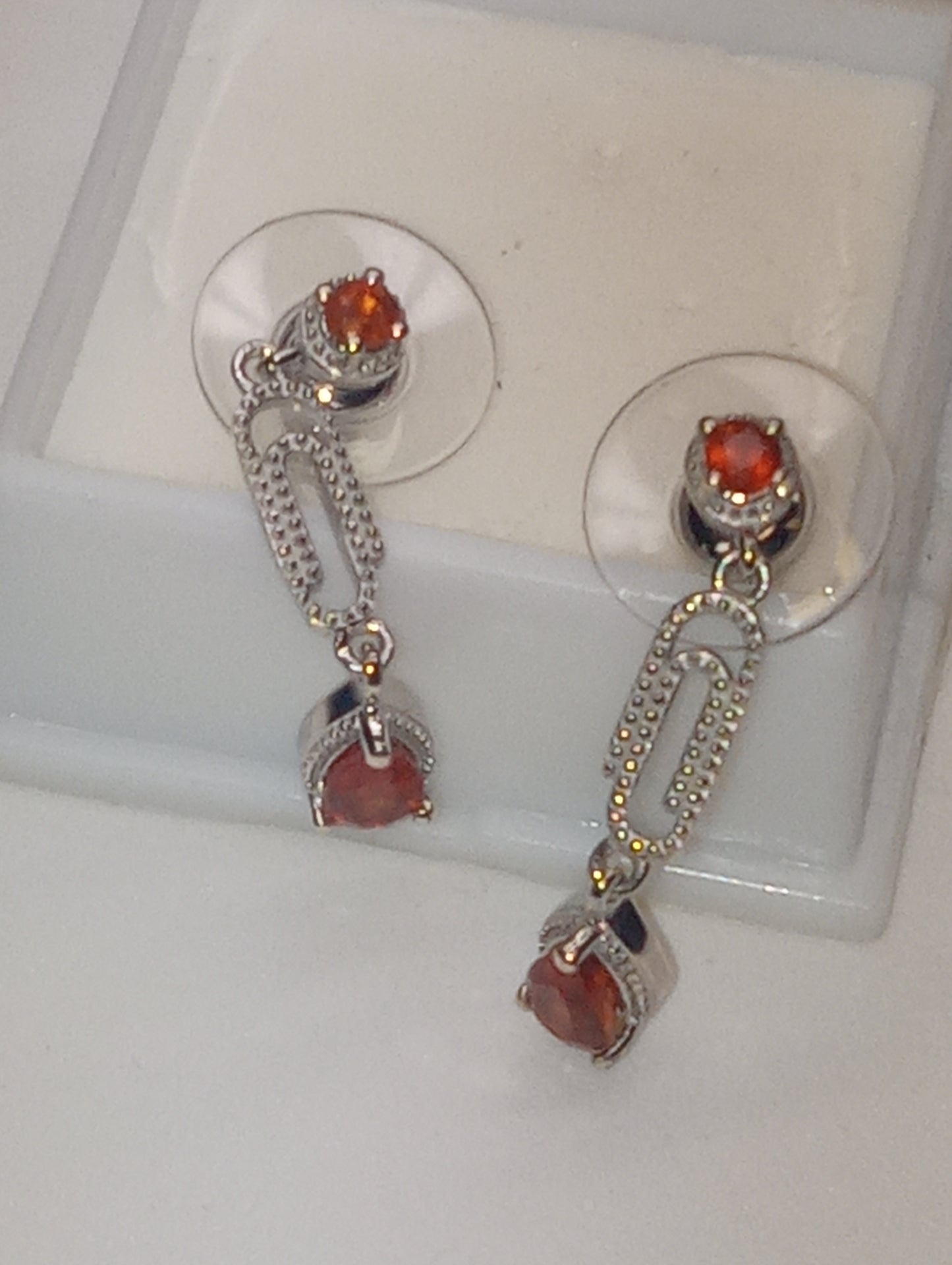 earrings kyanite tangerine paperclip dangle in platinum over sterling silver