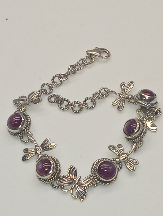 bracelet Bali Legacy Indian star ruby dragonfly sterling silver