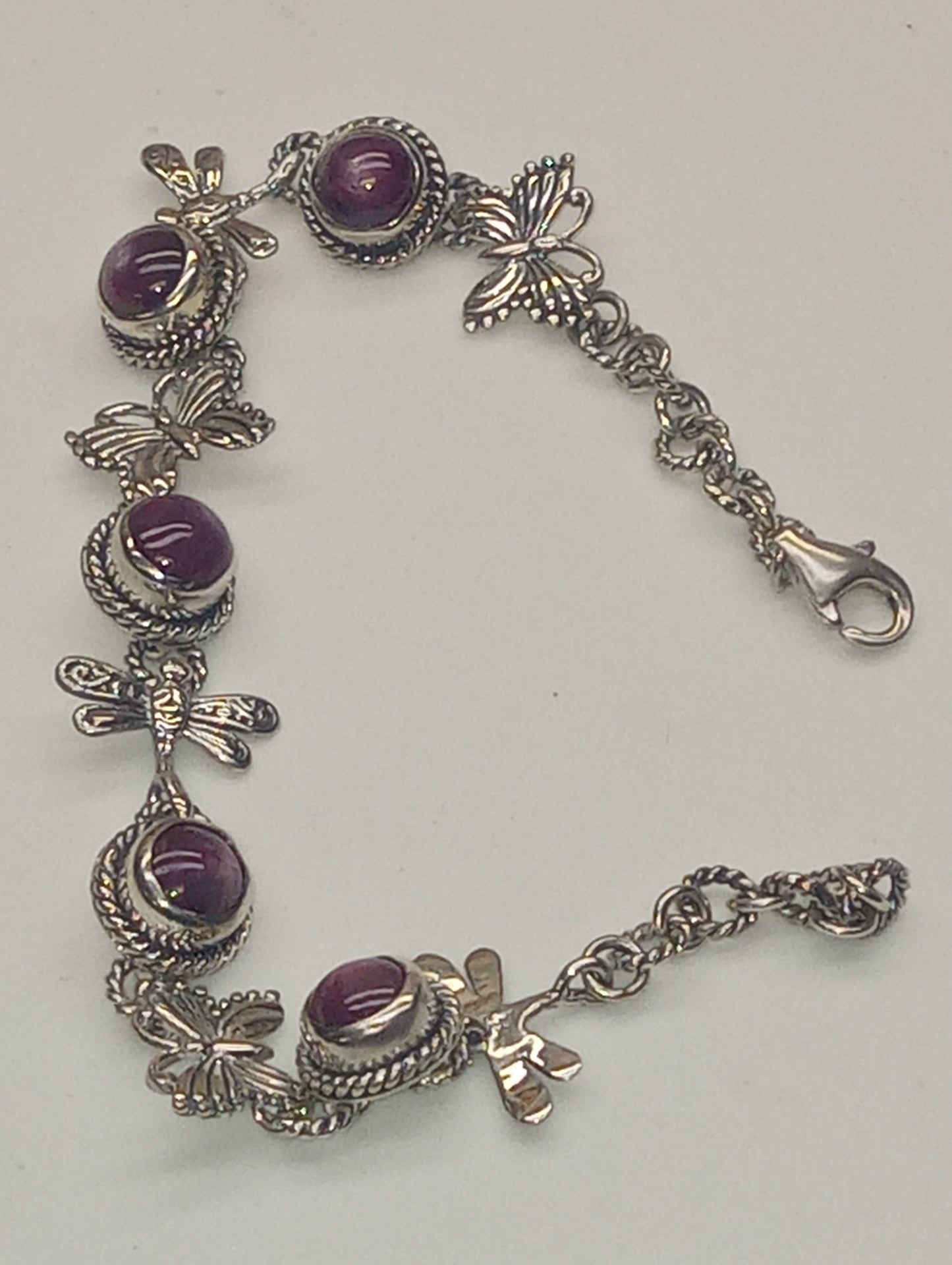 bracelet Bali Legacy Indian star ruby dragonfly sterling silver