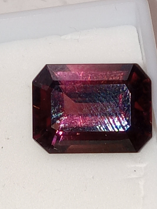 tourmaline gemstone rubilite emerald cut 6.32ct
