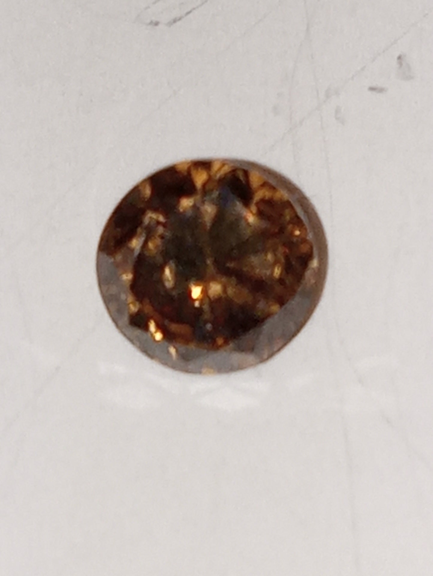 diamond champagne cognac gemstone  round cut cognac, .44ct