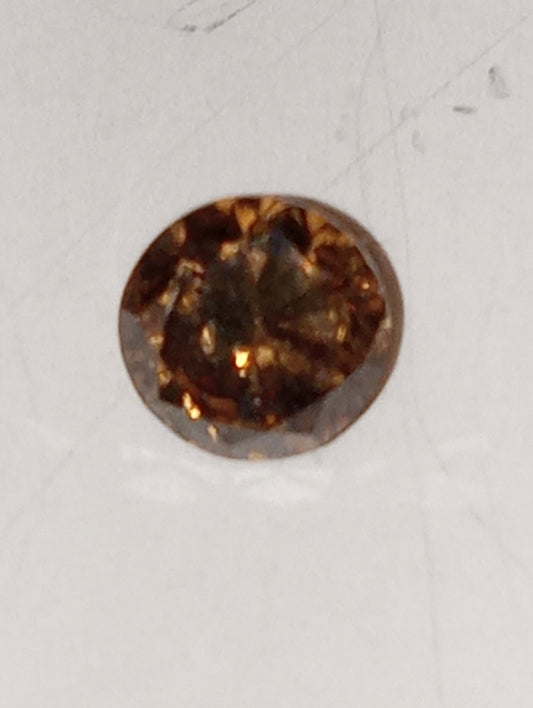 diamond champagne cognac gemstone  round cut cognac, .44ct