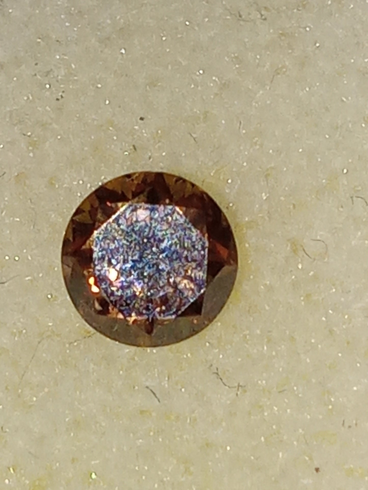 diamond champagne cognac gemstone  round cut cognac, .44ct