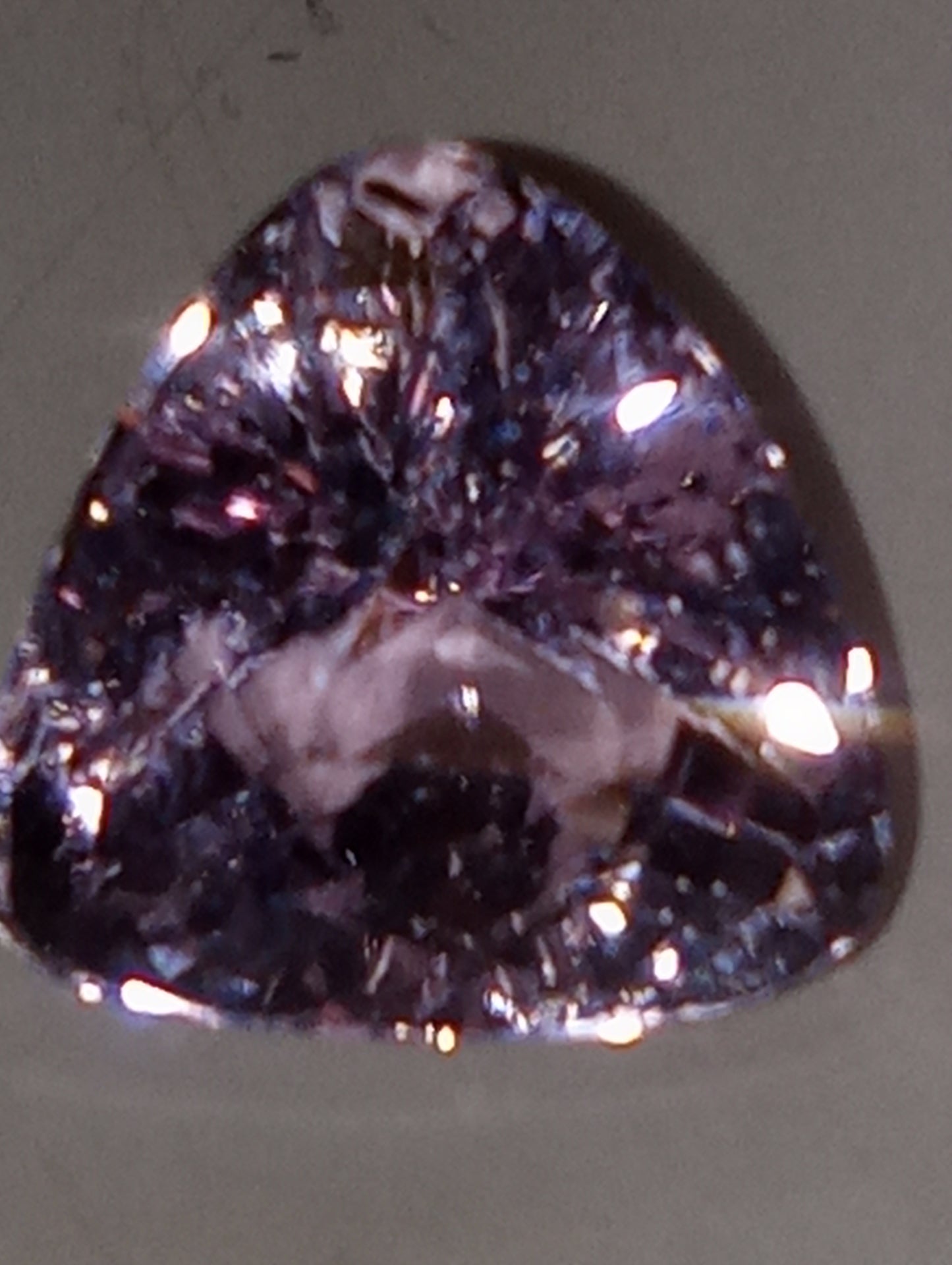 kunzite gemstone trillion cut