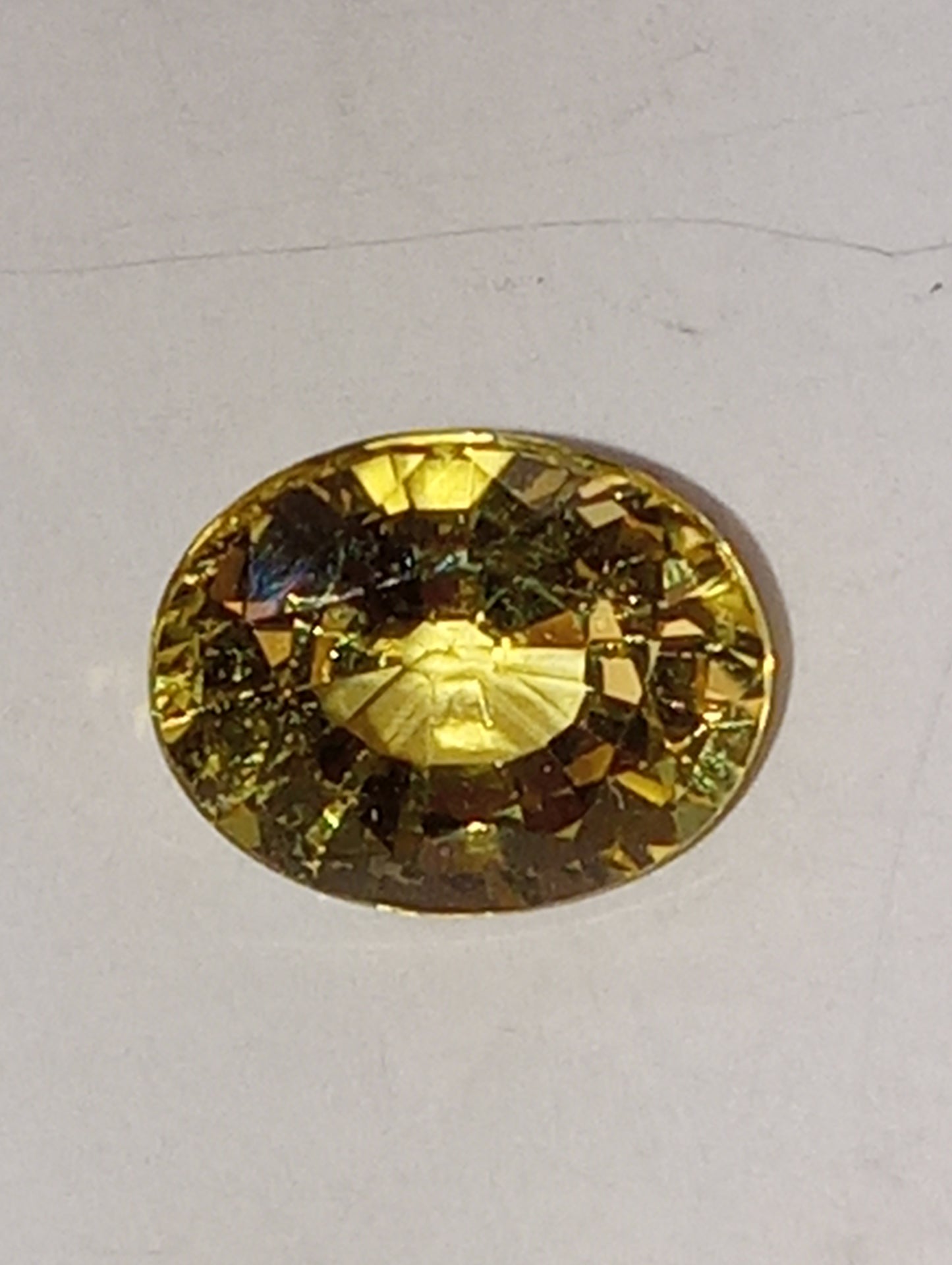 sapphire gemstone  yellow oval 7.5mmx6mm