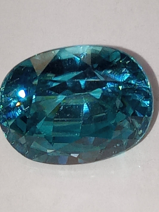 zircon gemstone blue oval