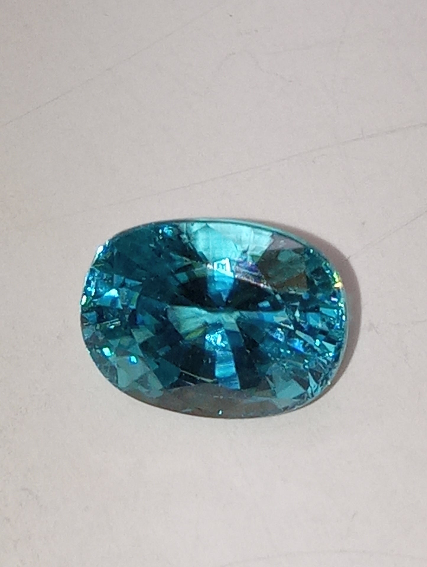 zircon gemstone blue, oval cut, 3.31ct