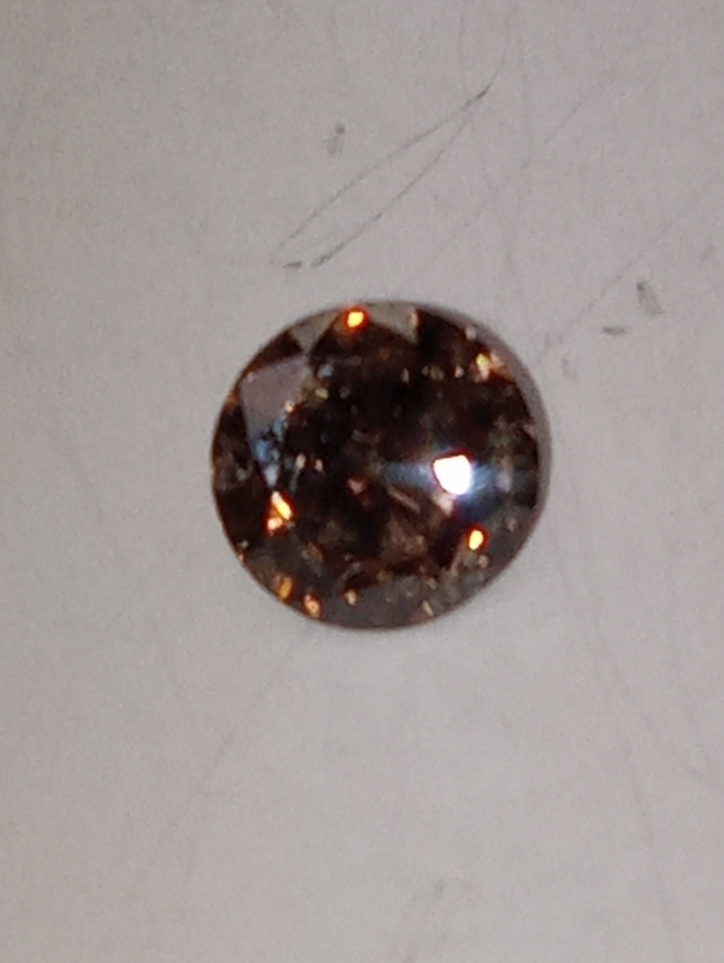 diamond champagne gemstone round cut