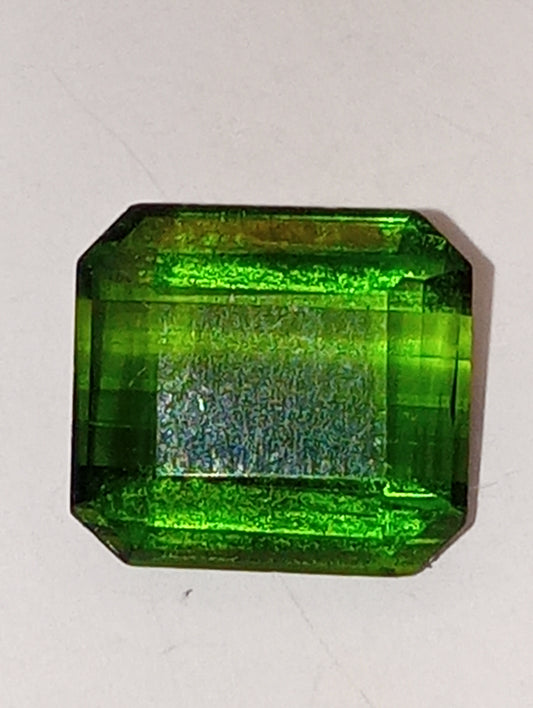 tourmaline gemstone green emerald cut, 3.84ct