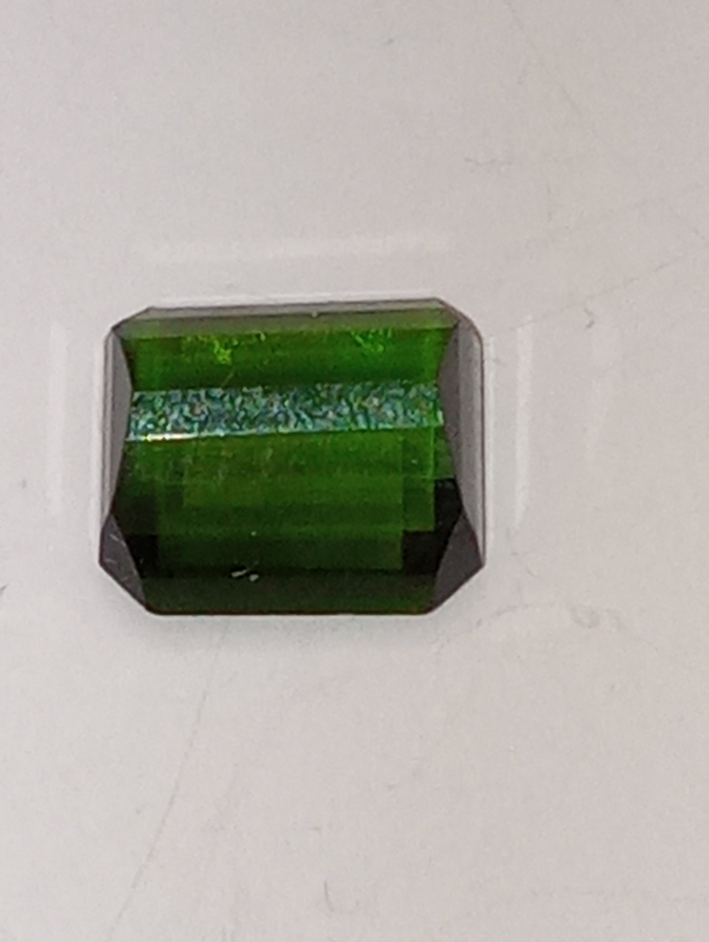 tourmaline gemstone green emerald cut, 3.84ct