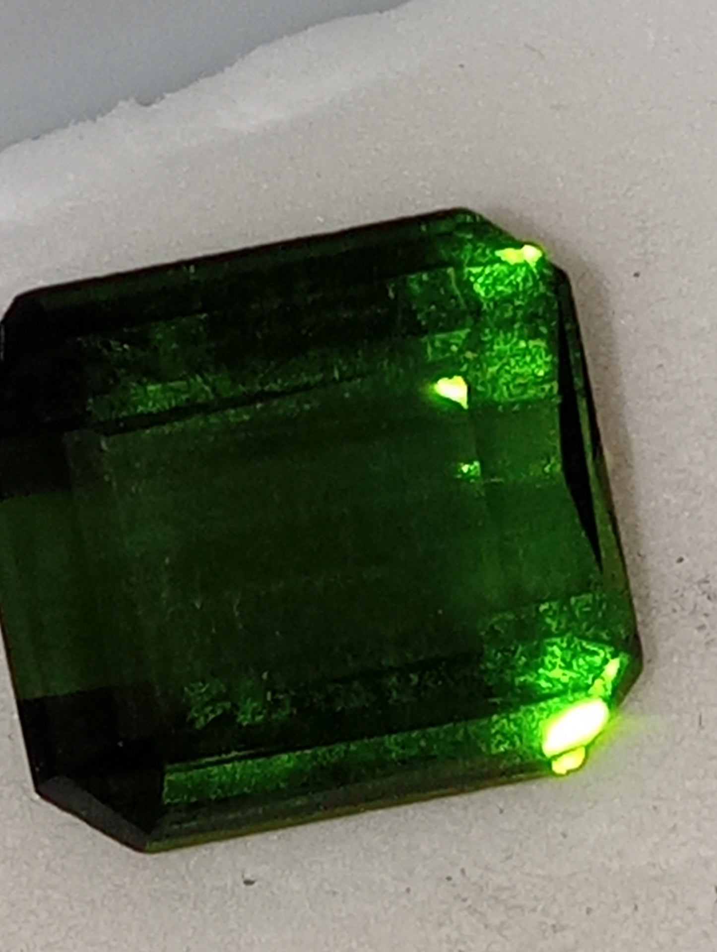 tourmaline gemstone green emerald cut, 3.84ct
