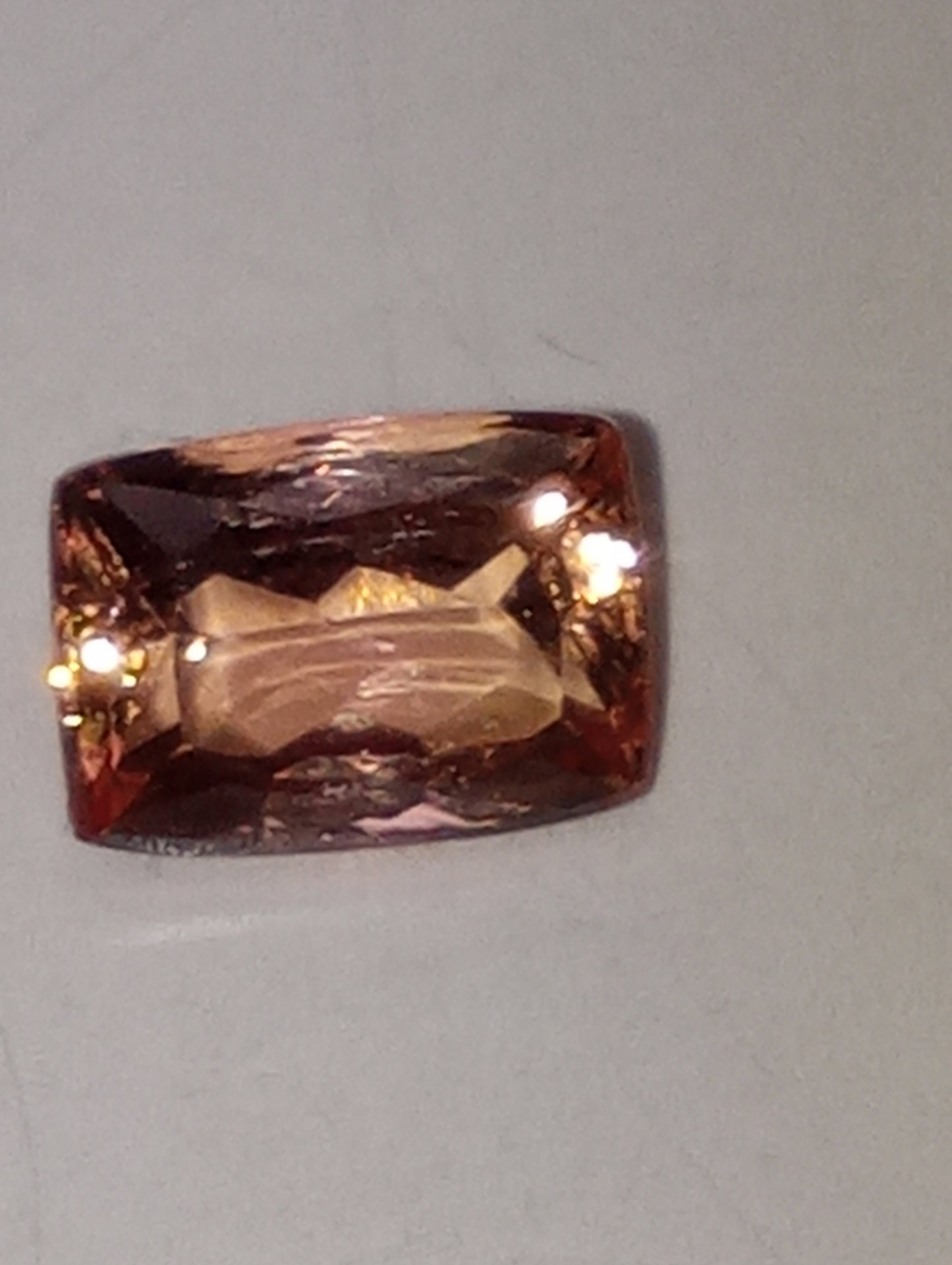 topaz gemstone  imperial, cushion cut, 1.25ct