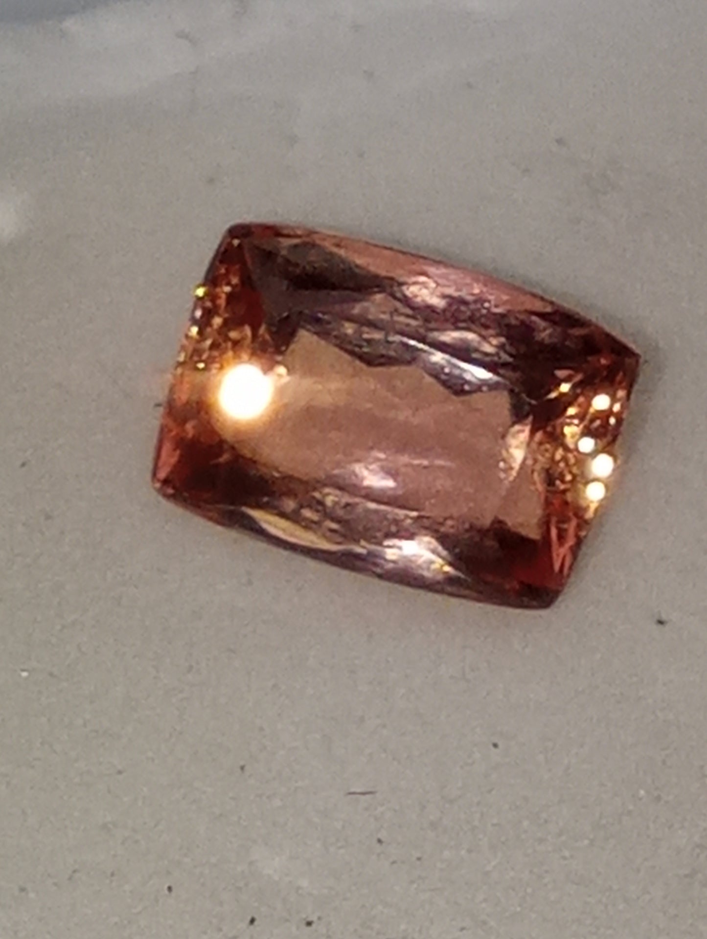 topaz gemstone  imperial, cushion cut, 1.25ct