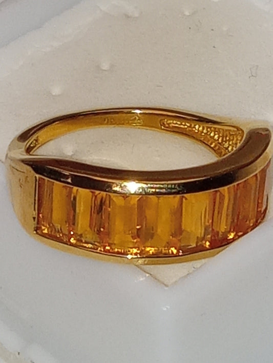 ring opal fire eternity band in vermeil yellow gold over sterling silver