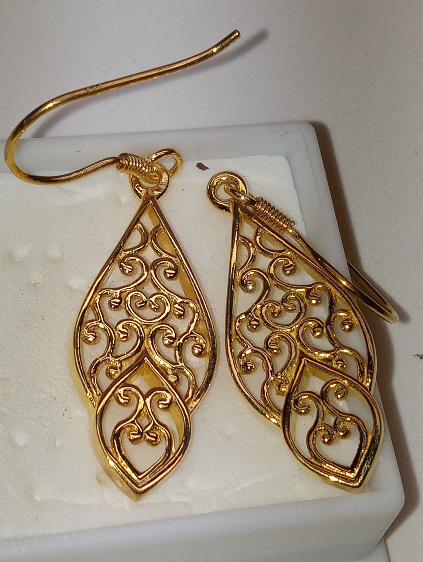 earrings openwork 14k yellow gold over sterling silver