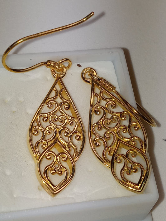 earrings openwork 14k yellow gold over sterling silver