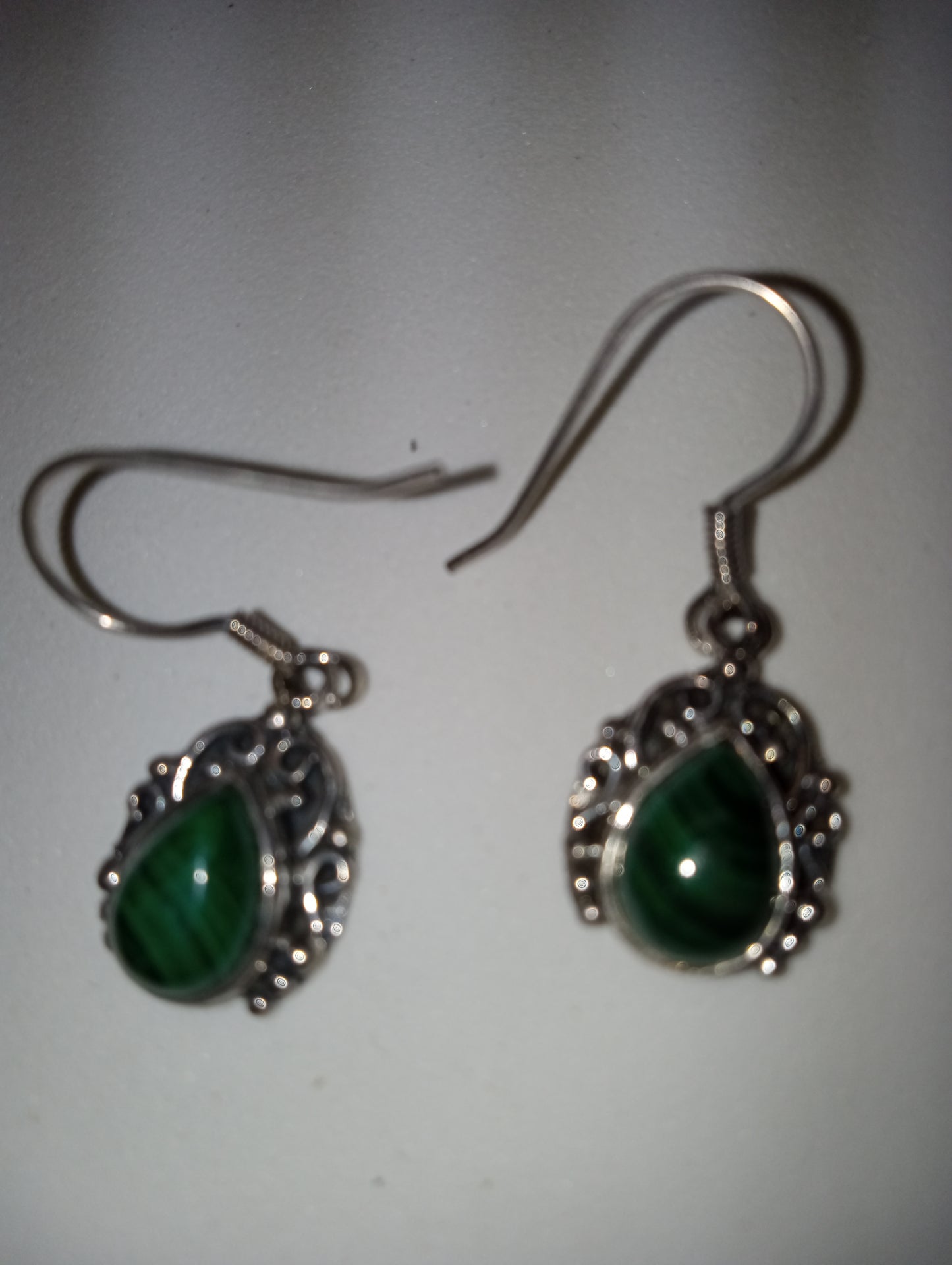 earrings malachite artisan crafted dangle in sterling silver