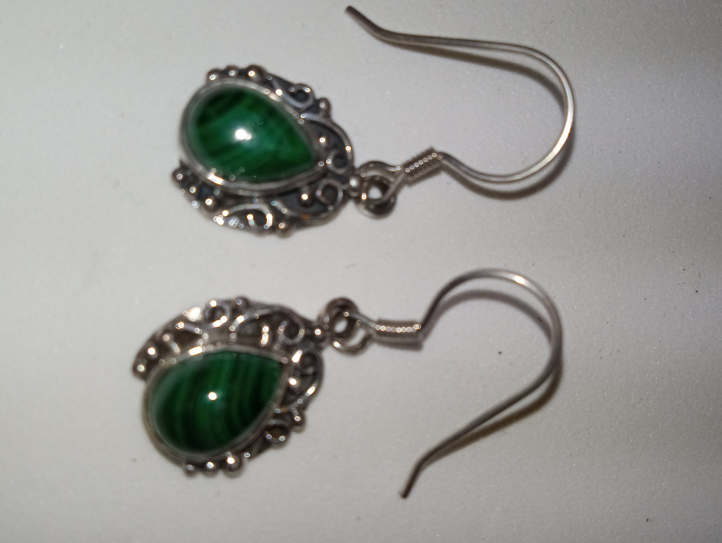 earrings malachite artisan crafted dangle in sterling silver