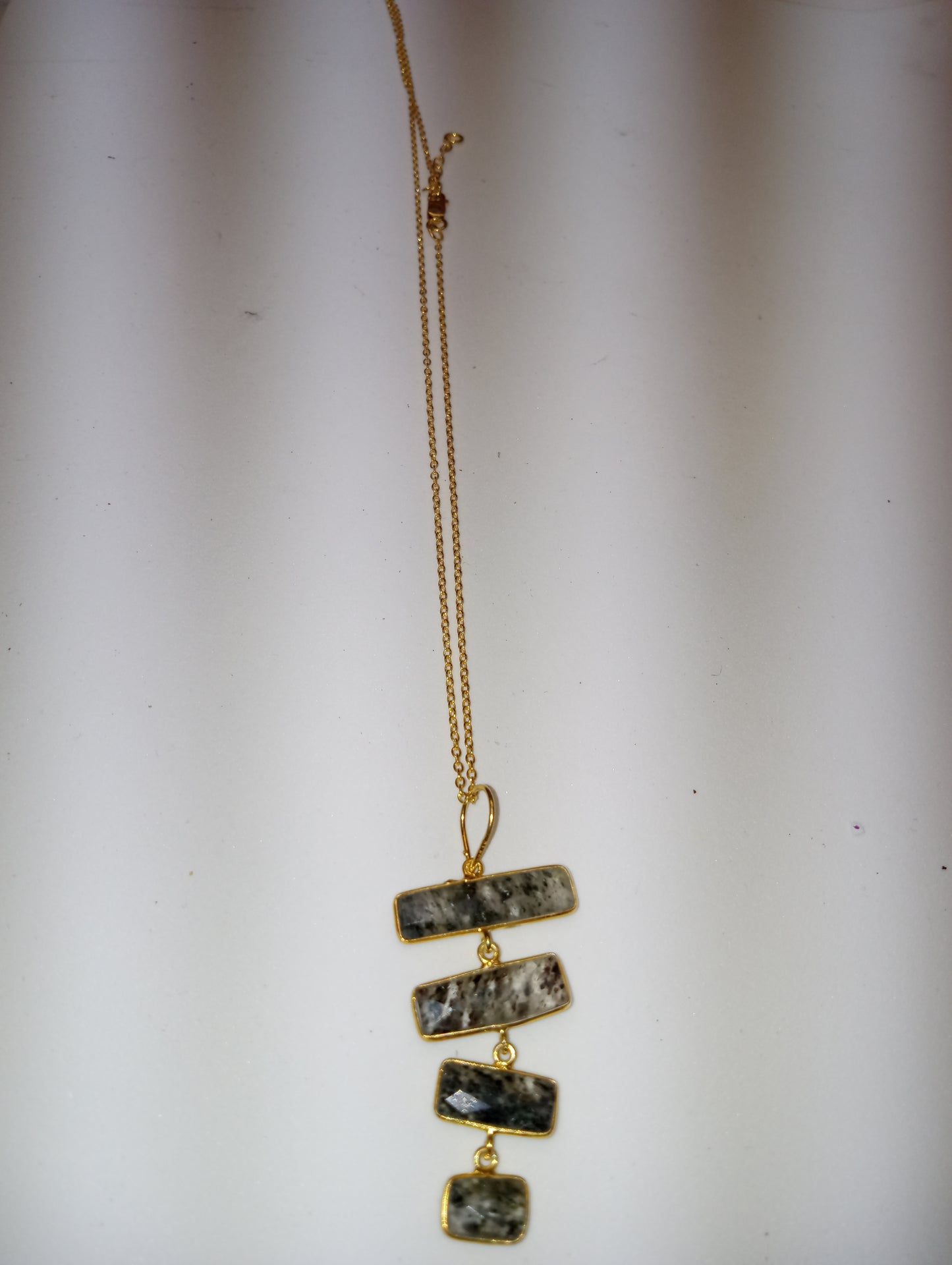 pendant necklace quartz rutilated in 14k over sterling silver