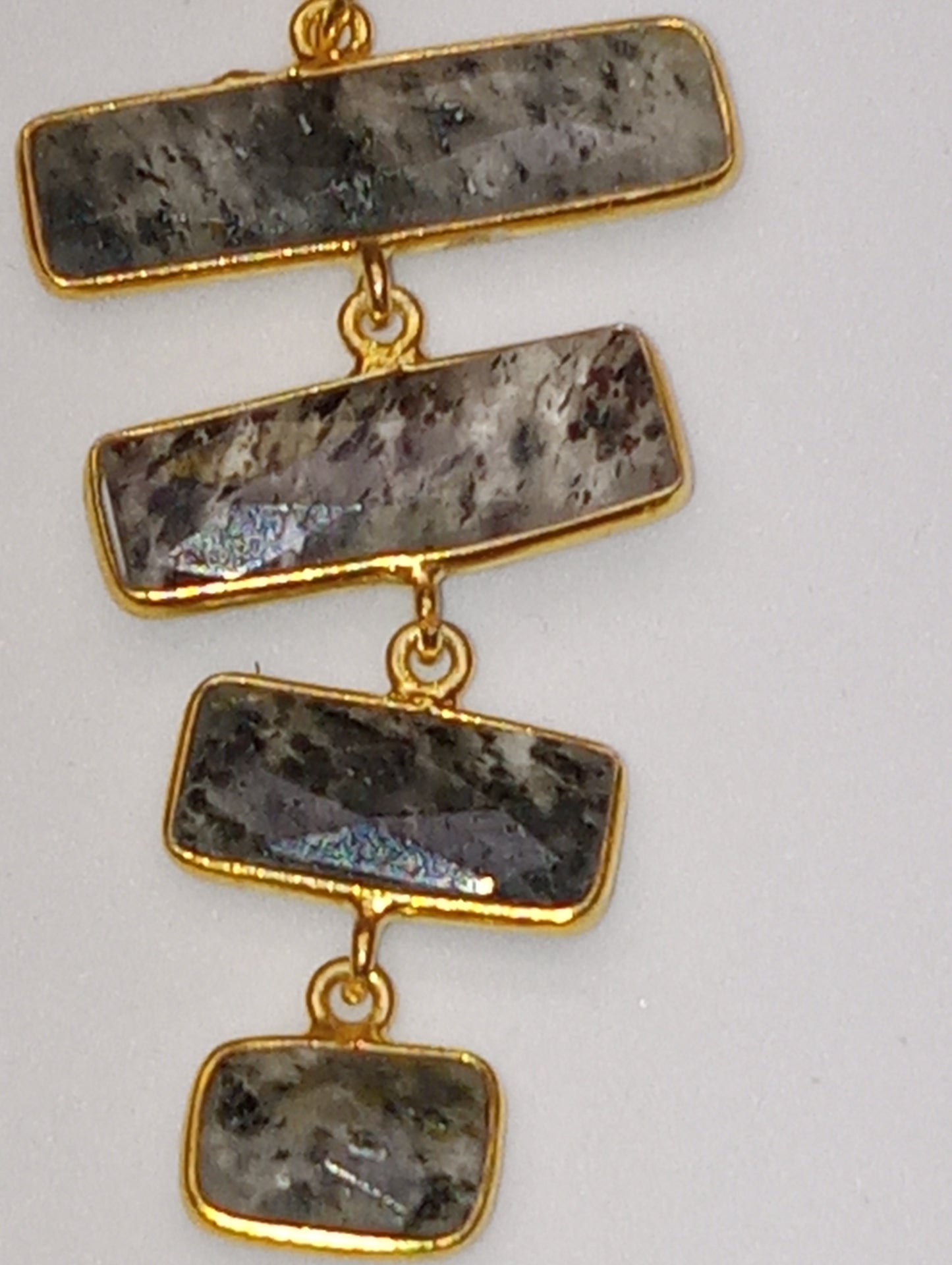 pendant necklace quartz rutilated in 14k over sterling silver