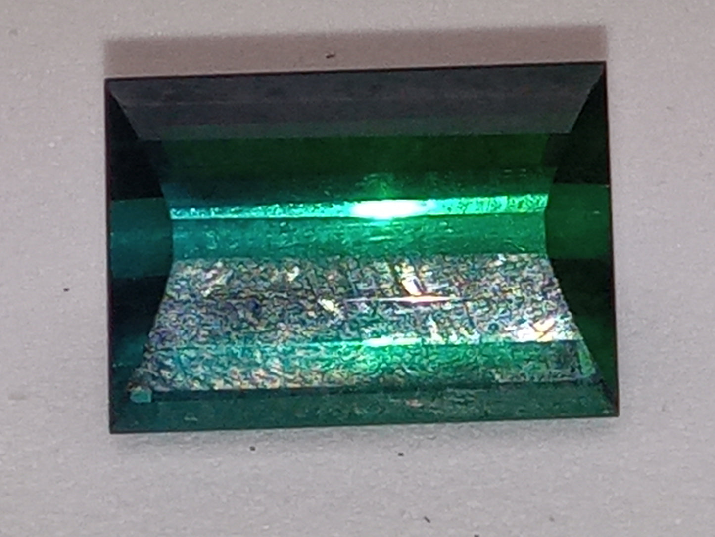 tourmaline gemstone bluish green emerald cut 13x9mm