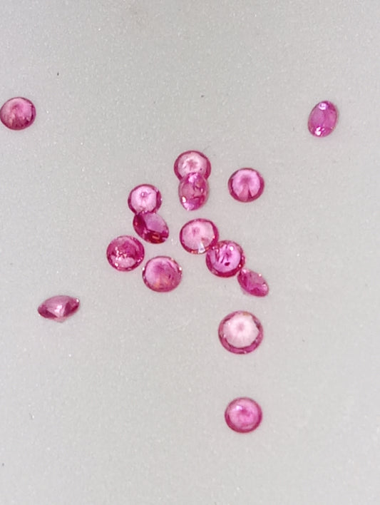 sapphire pink gemstone 2mm rounds 15 stones