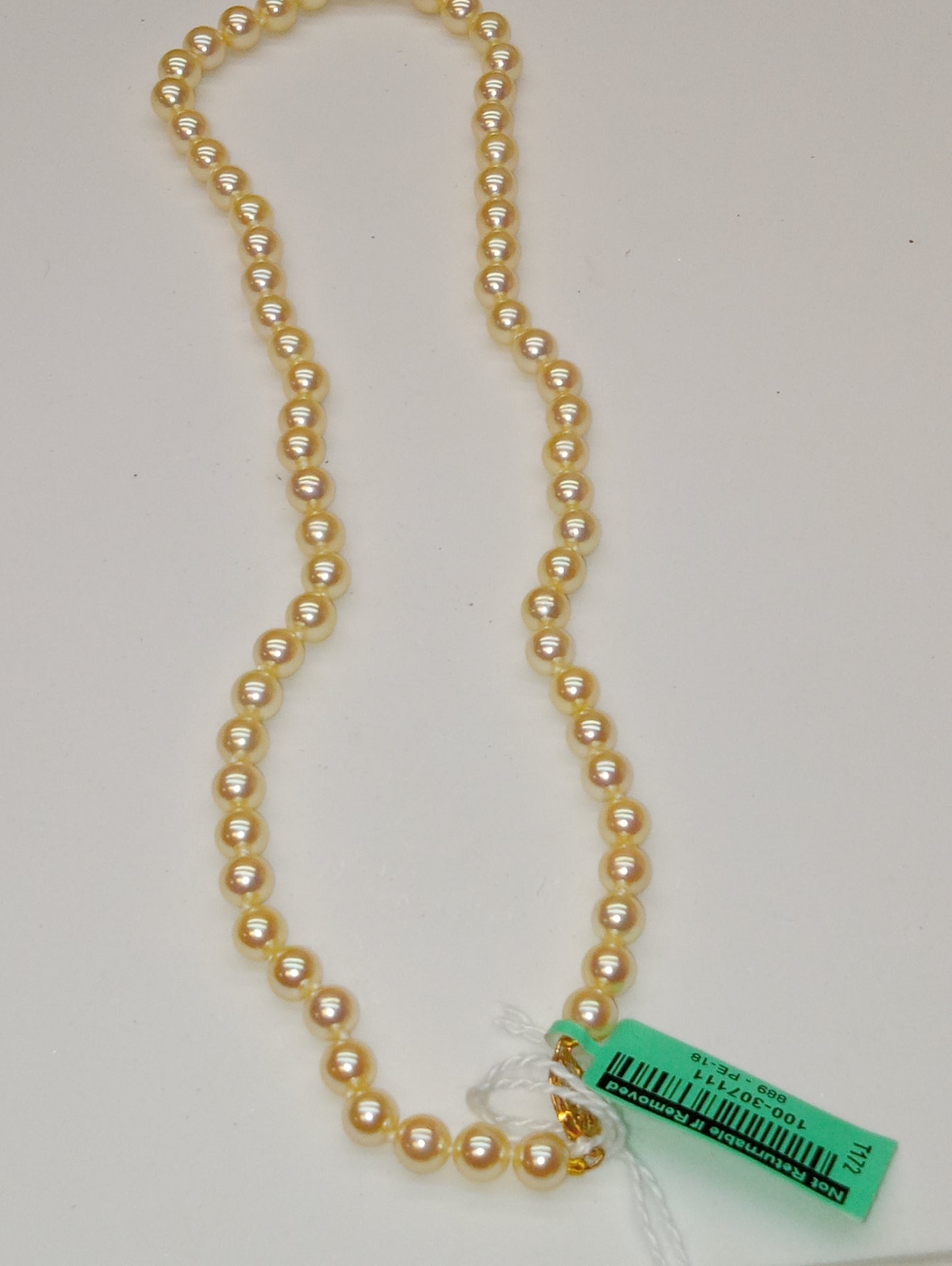 necklace Akoya pearl 18inch 14kt gold clasp 5.5-5.7mm