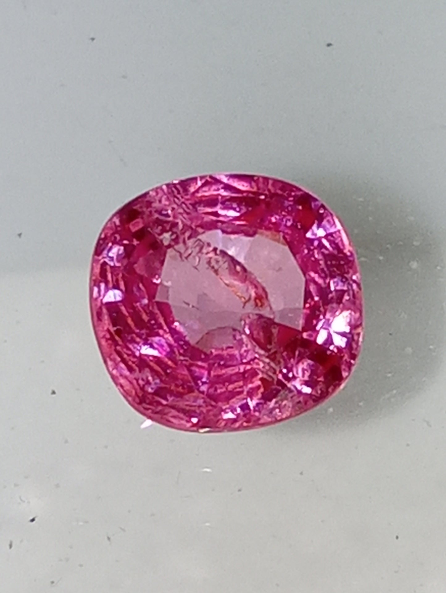 sapphire pink gemstone cushion cut