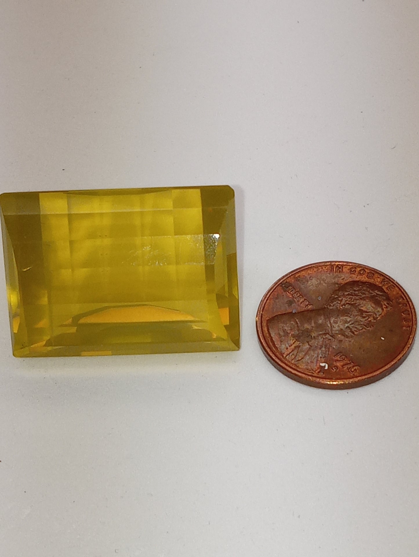 citrine lemon gemstone 27x20mm  emerald cut