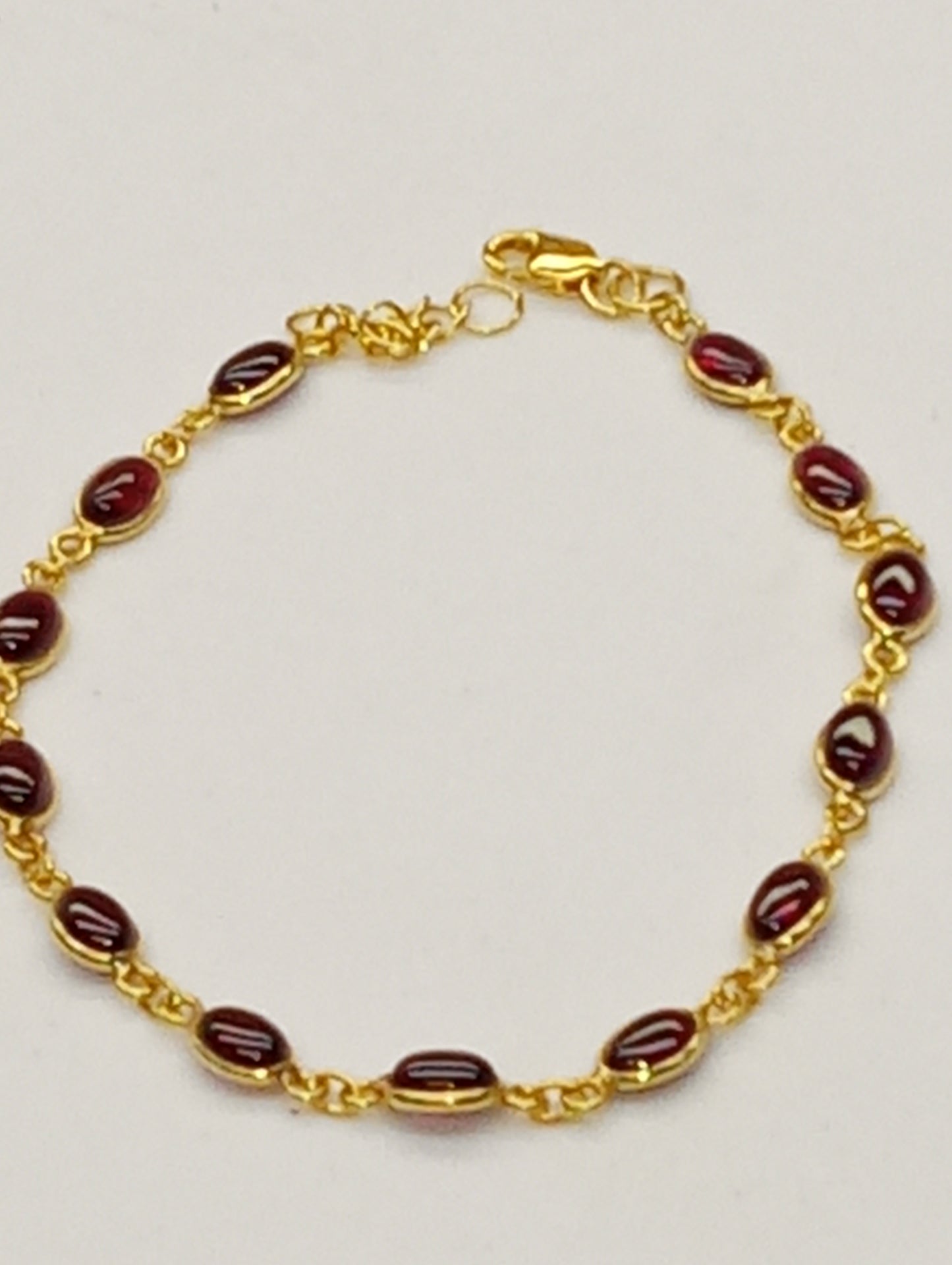 bracelet garnet in 14k yellow gold over sterling silver