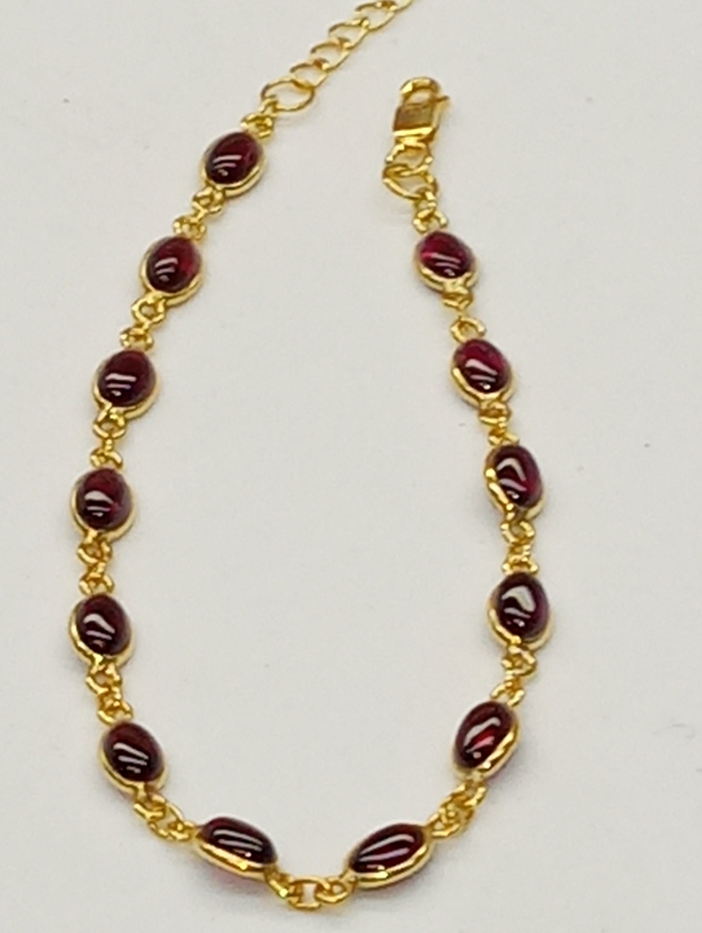 bracelet garnet in 14k yellow gold over sterling silver