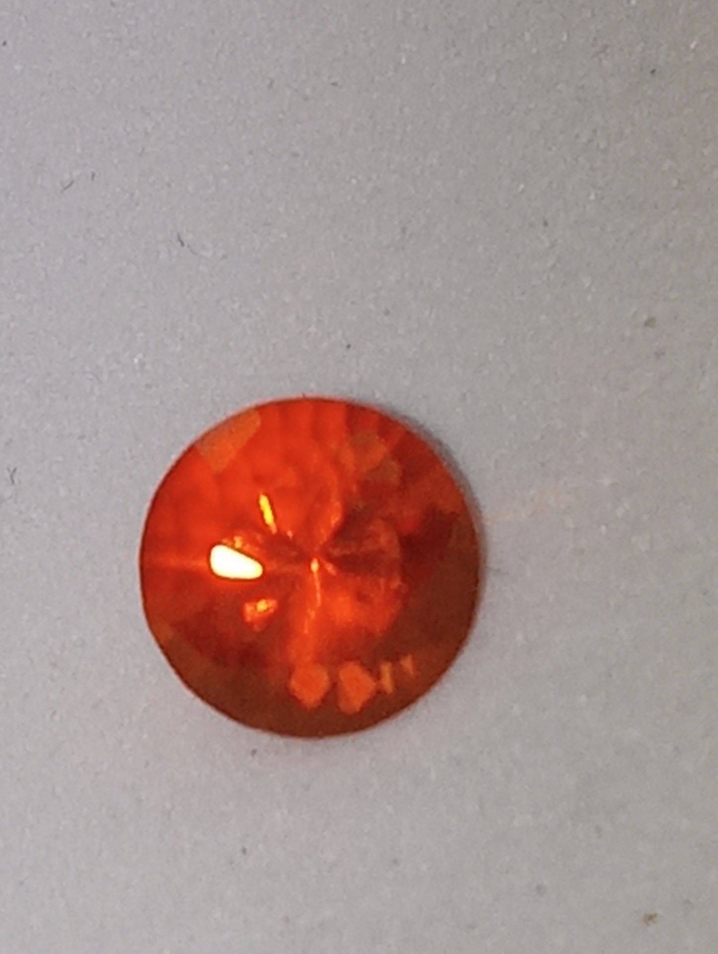 opal gemstone Mexican fire orange neon 7mmround cut