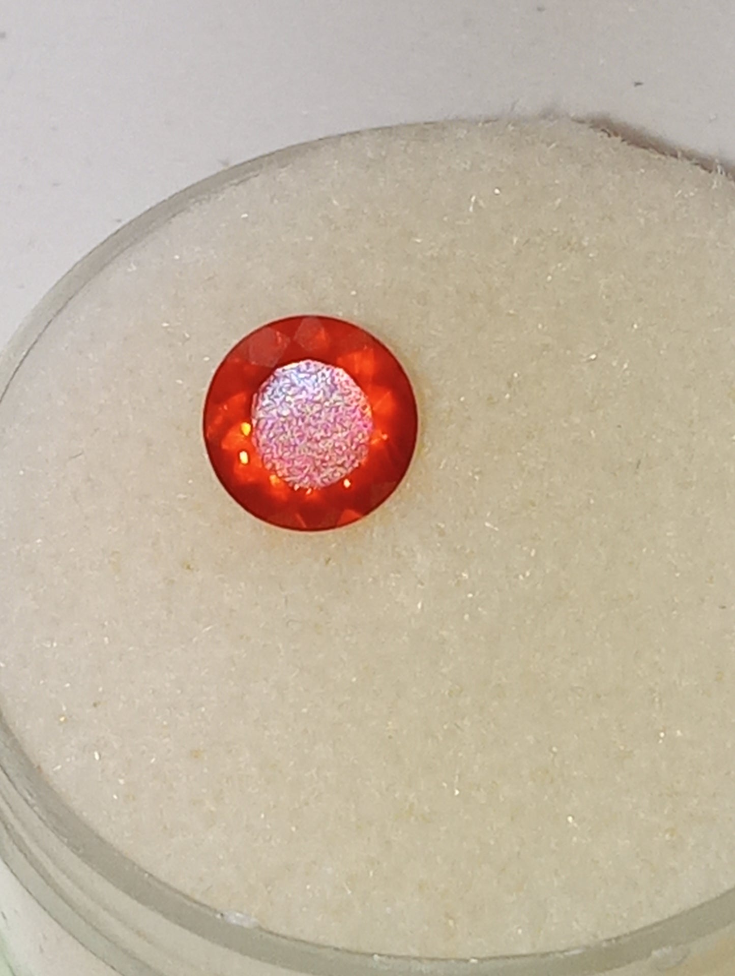 opal gemstone Mexican fire orange neon 6mm round
