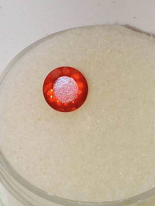 opal gemstone Mexican fire orange neon 6mm round