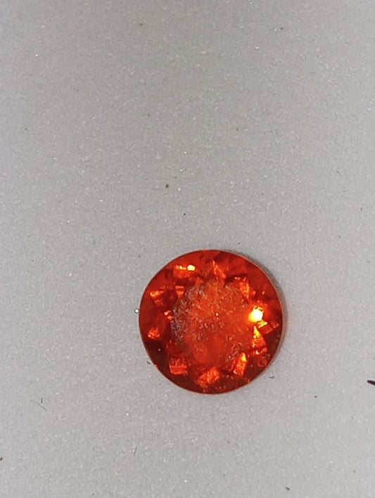 opal gemstone Mexican fire orange neon 6mm round cut