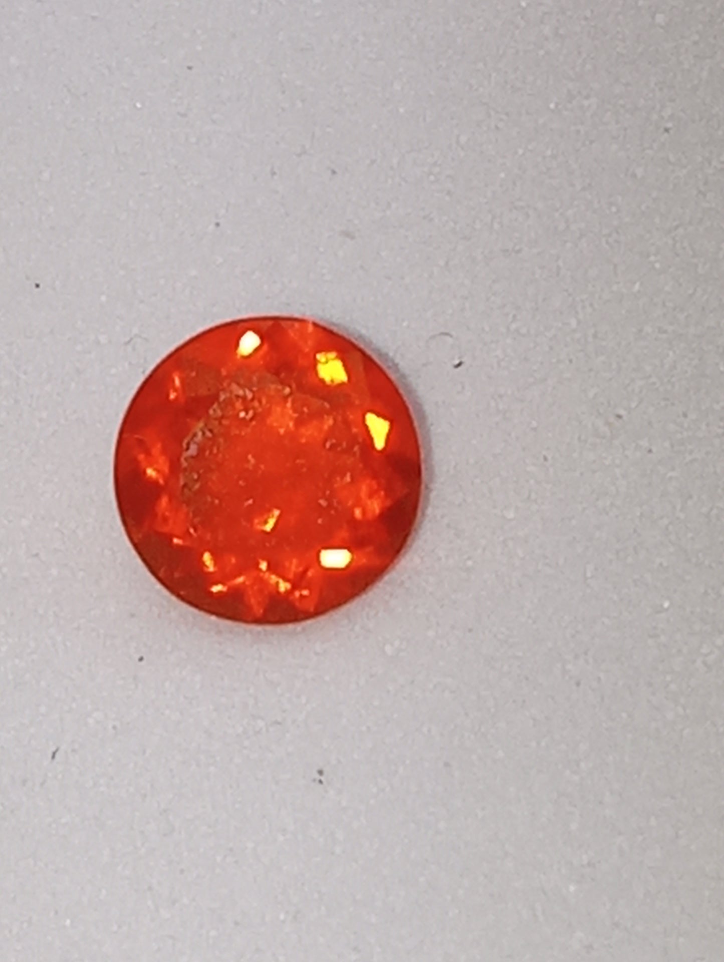 opal gemstone Mexican fire orange neon 6mm round cut