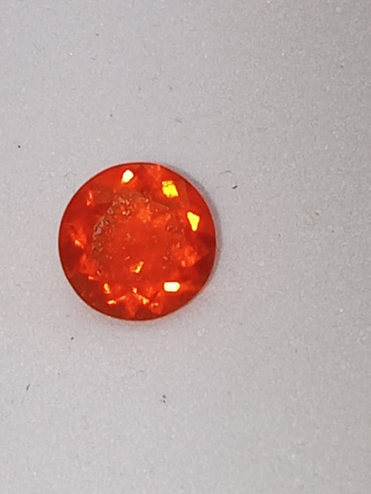 opal gemstone Mexican fire orange neon 6mm round cut