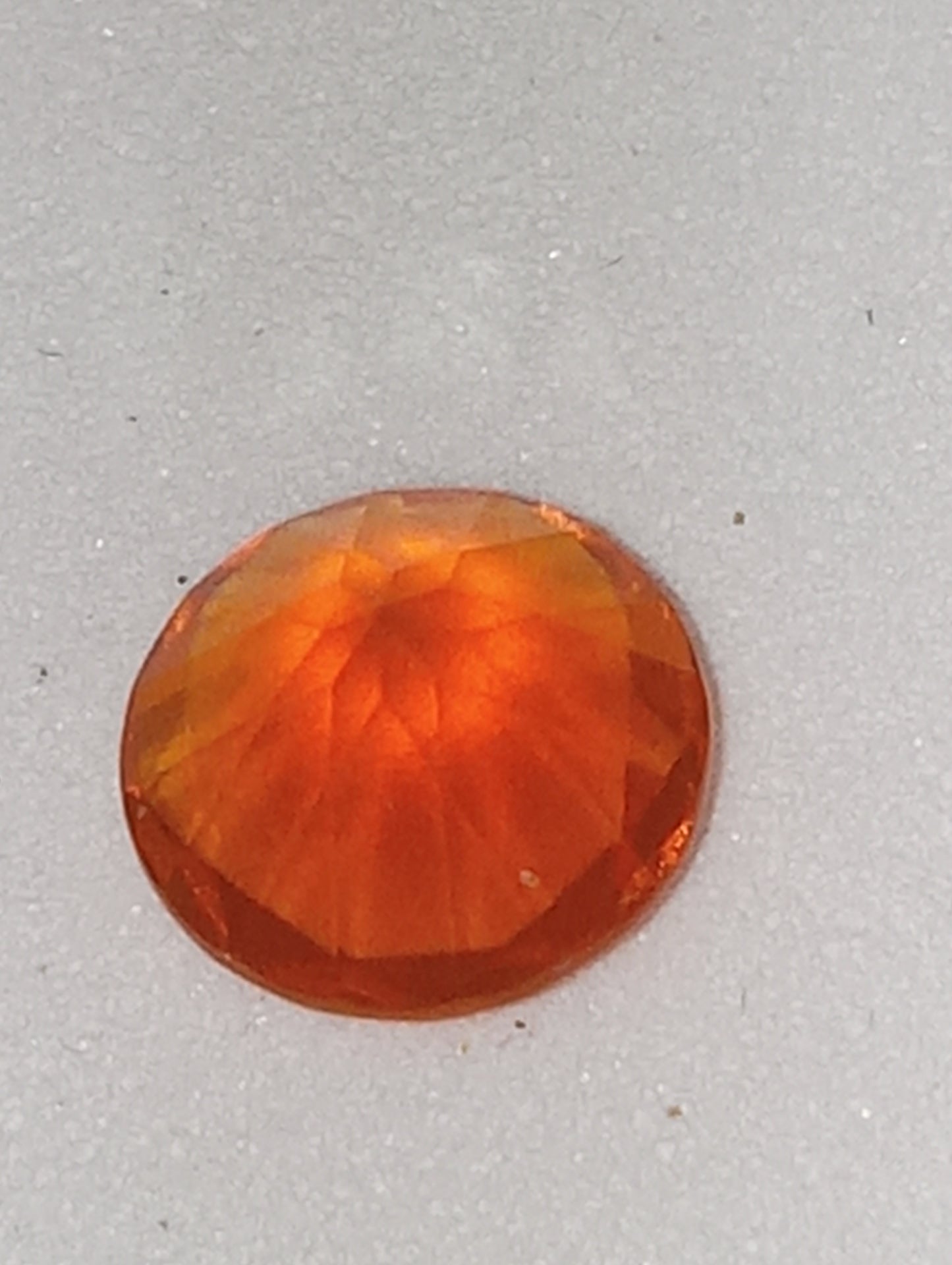 opal gemstone Mexican fire  neon orange 7mm round cut