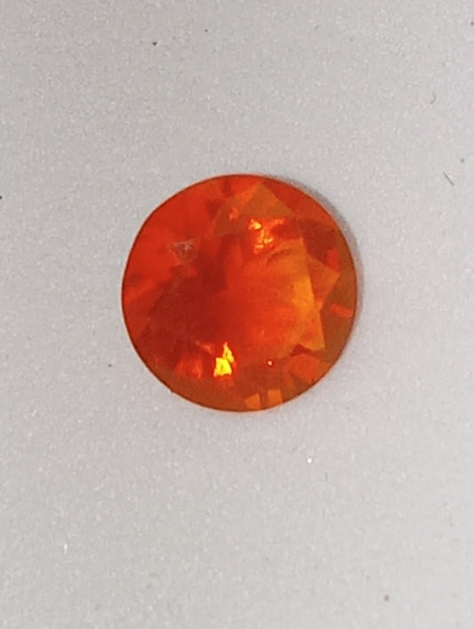 opal gemstone Mexican fire  neon orange 7mm round cut