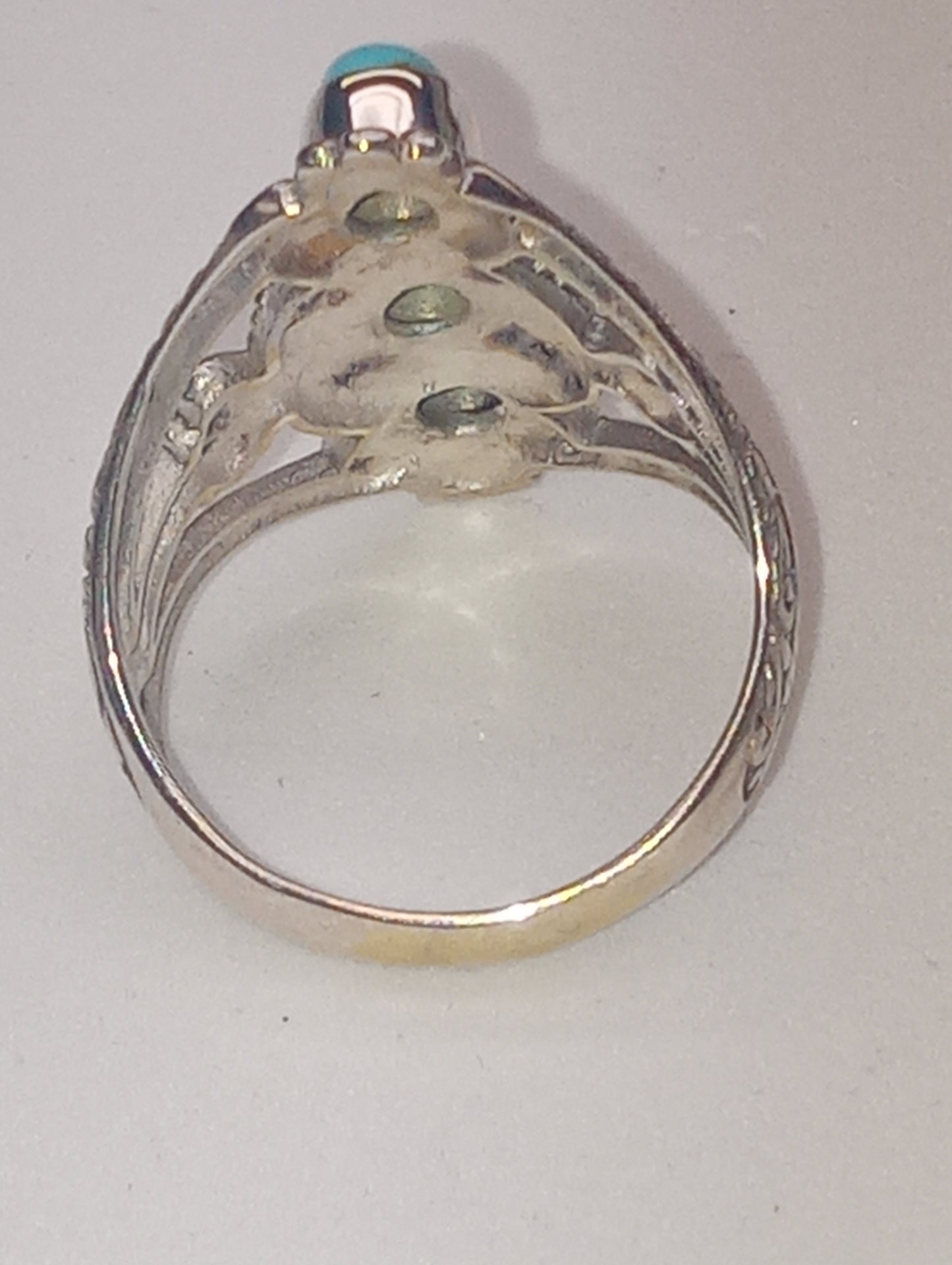 ring Bali Legacy Sleeping Beauty turquoise 3 stone in sterling silver