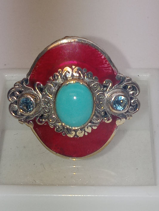ring Bali Legacy Sleeping Beauty multi-gemstone  in sterling silver
