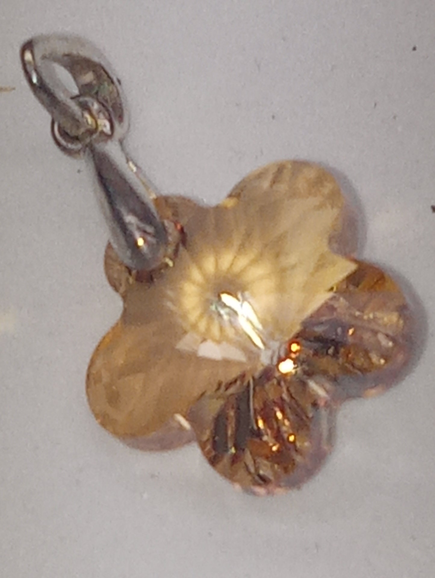 pendant crystal golden shadow in sterling silver