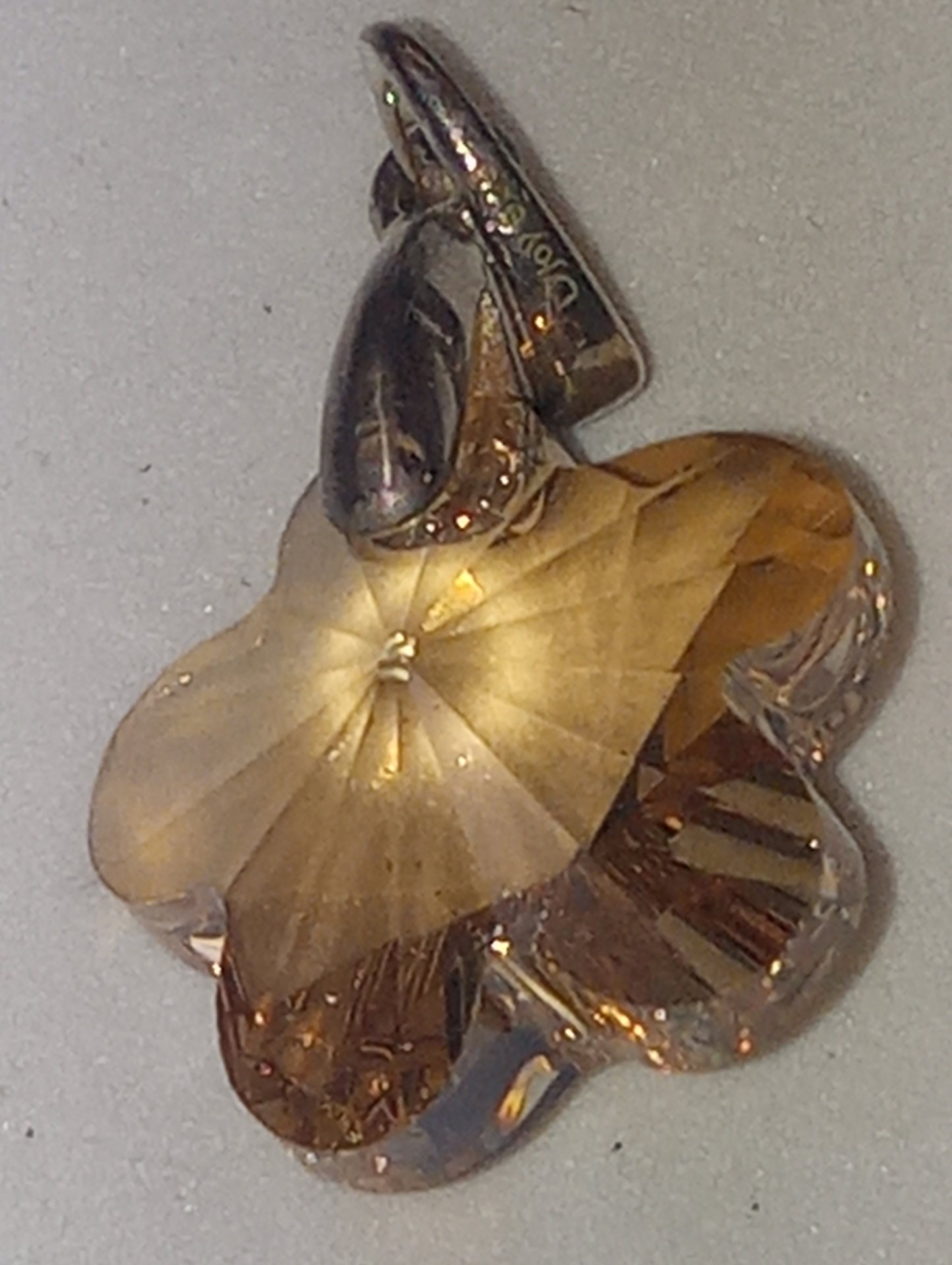 pendant crystal golden shadow in sterling silver
