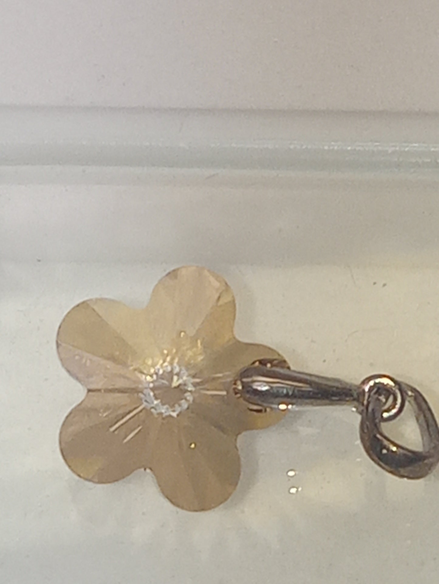 pendant crystal golden shadow in sterling silver