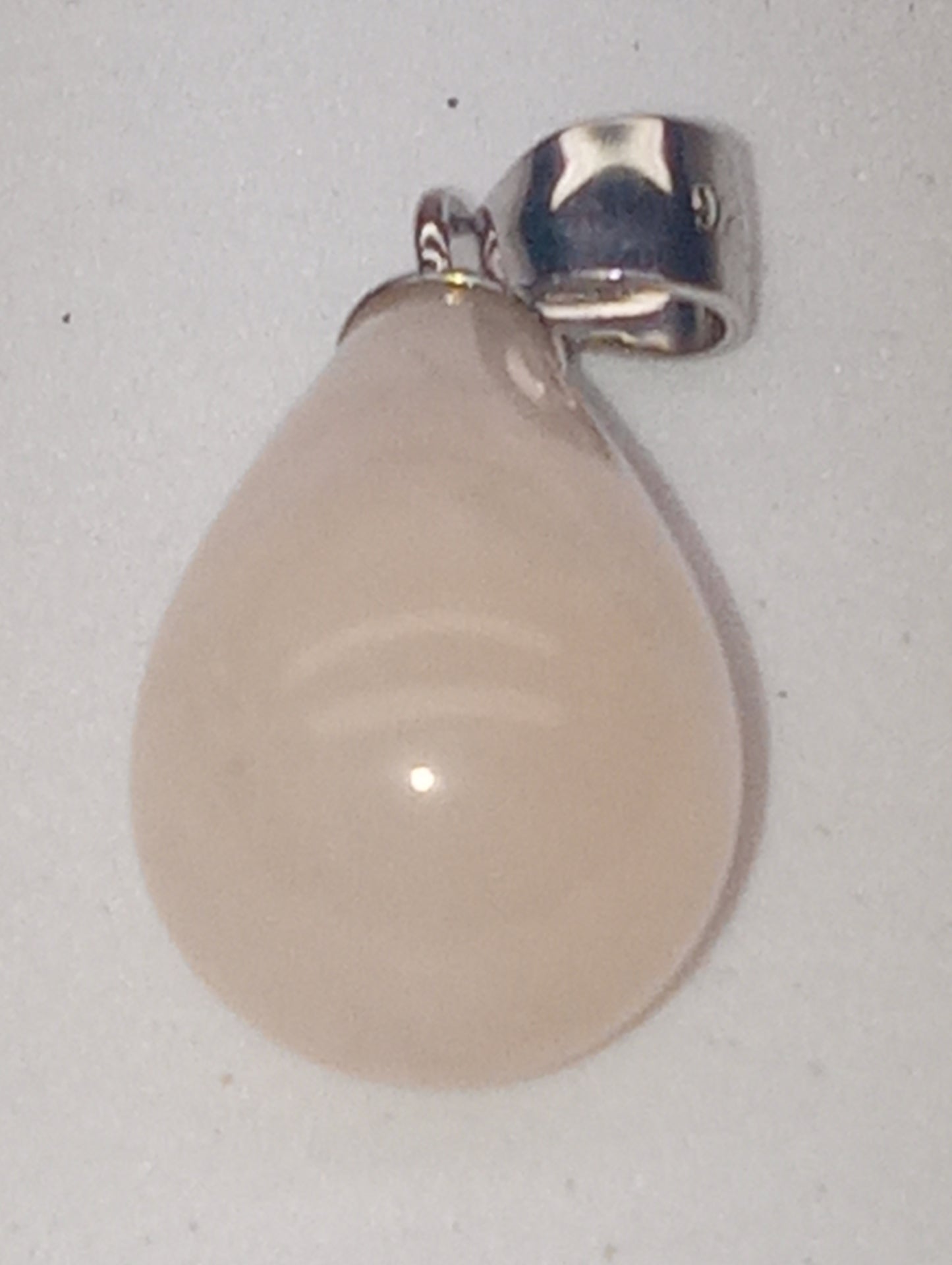 pendant morganite drop in rhodium over sterling silver