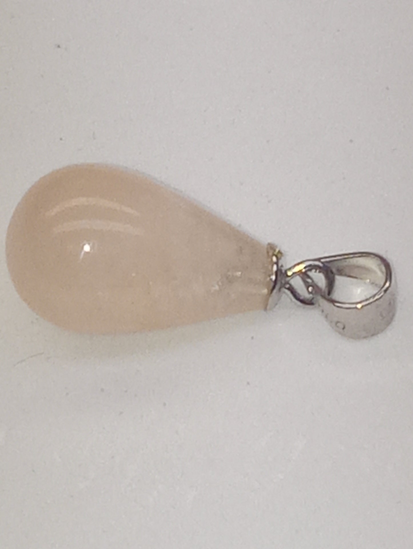 pendant morganite drop in rhodium over sterling silver