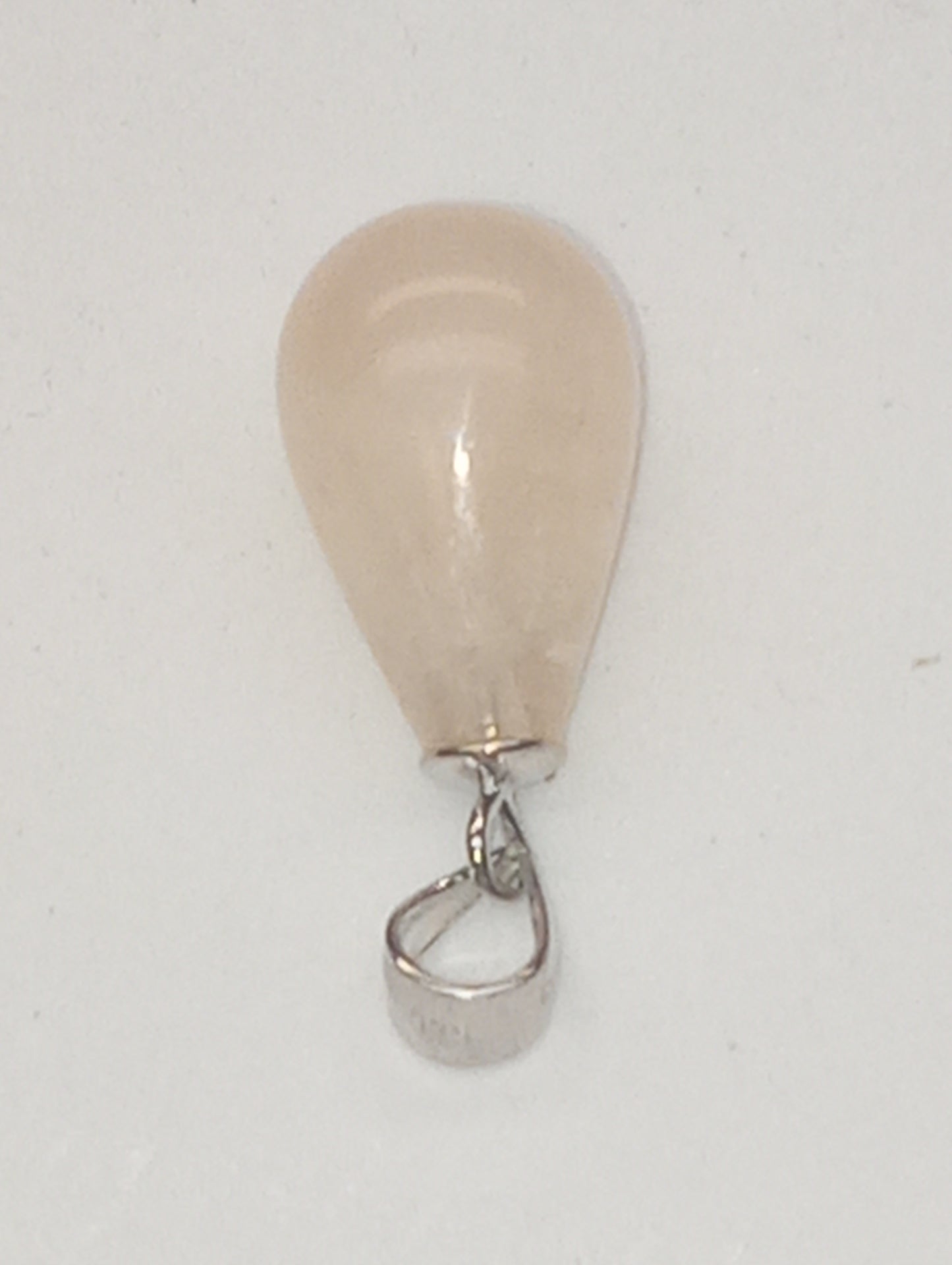 pendant morganite drop in rhodium over sterling silver